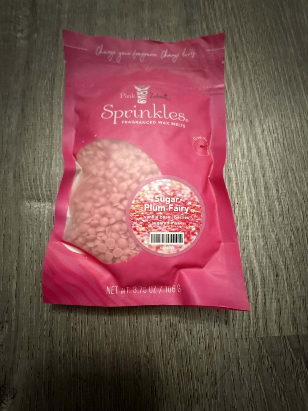 Pink Zebra Sugar Plum Fairy Sprinkles Fragranced Wax Melts 3.75 oz